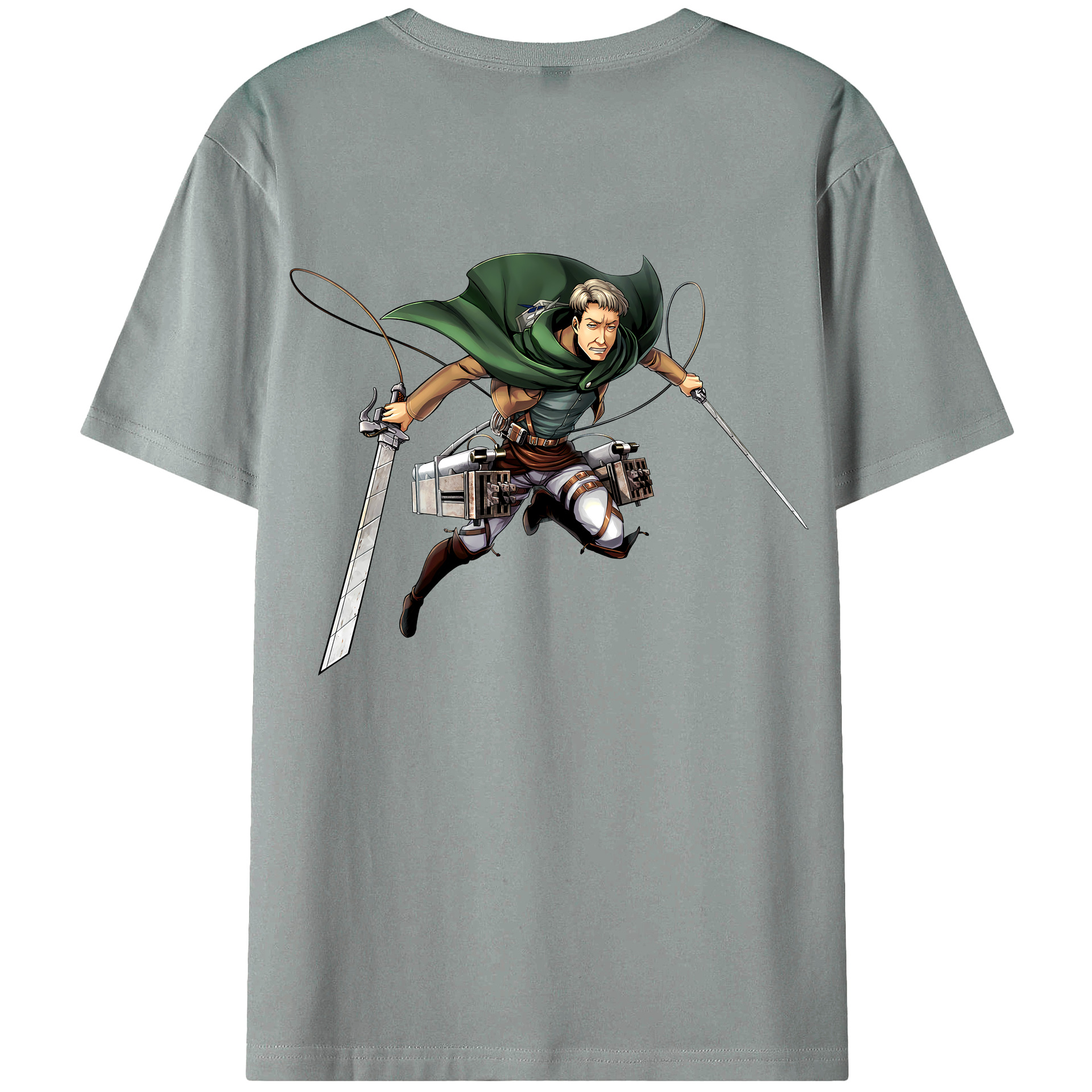 （画像用） 進撃の巨人 Attack on Titan 綿100％ メンズ半袖Tシャツ（バックプリント） 通気性